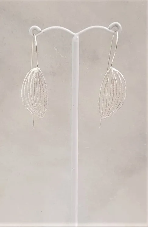 Seed Grain Husk Silver Earrings