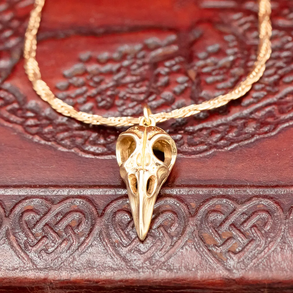 Small Bronze Raven's Skull Pendant