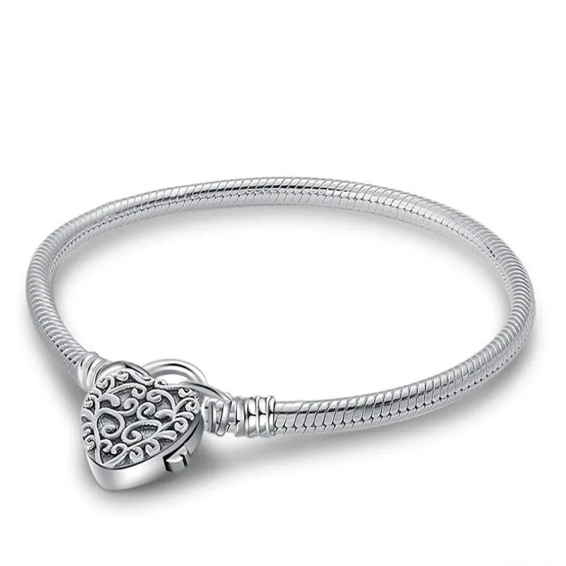 Sporty Sterling Silver Charm Bracelet For Women