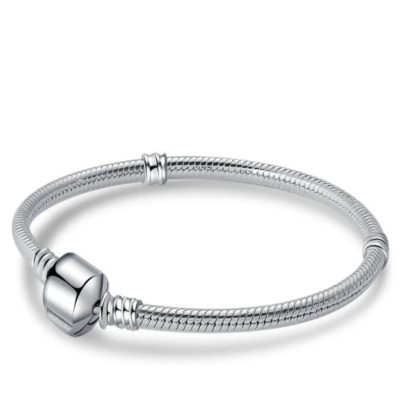 Sporty Sterling Silver Charm Bracelet For Women