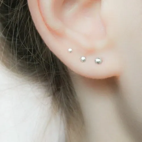 Stainless Steel Round Ball Stud Earrings-3mm | 4mm | 5mm | 6mm