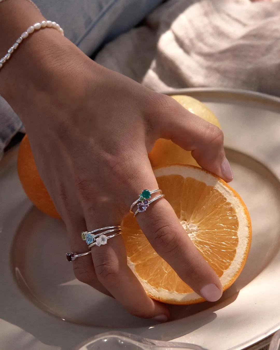 Sterling Silver Kindred Birthstone Ring - January