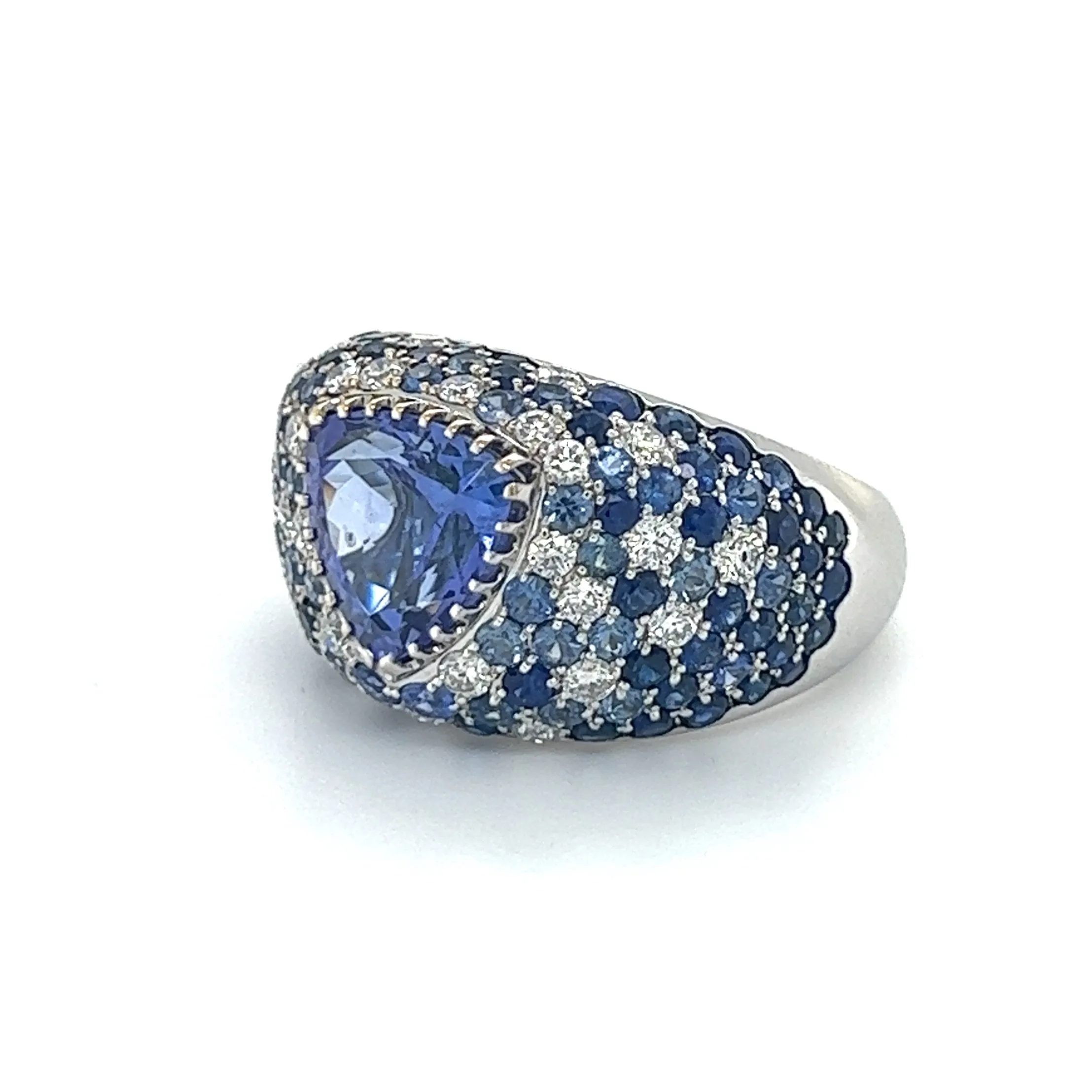 Tanzanite, Sapphire and Diamond Ring