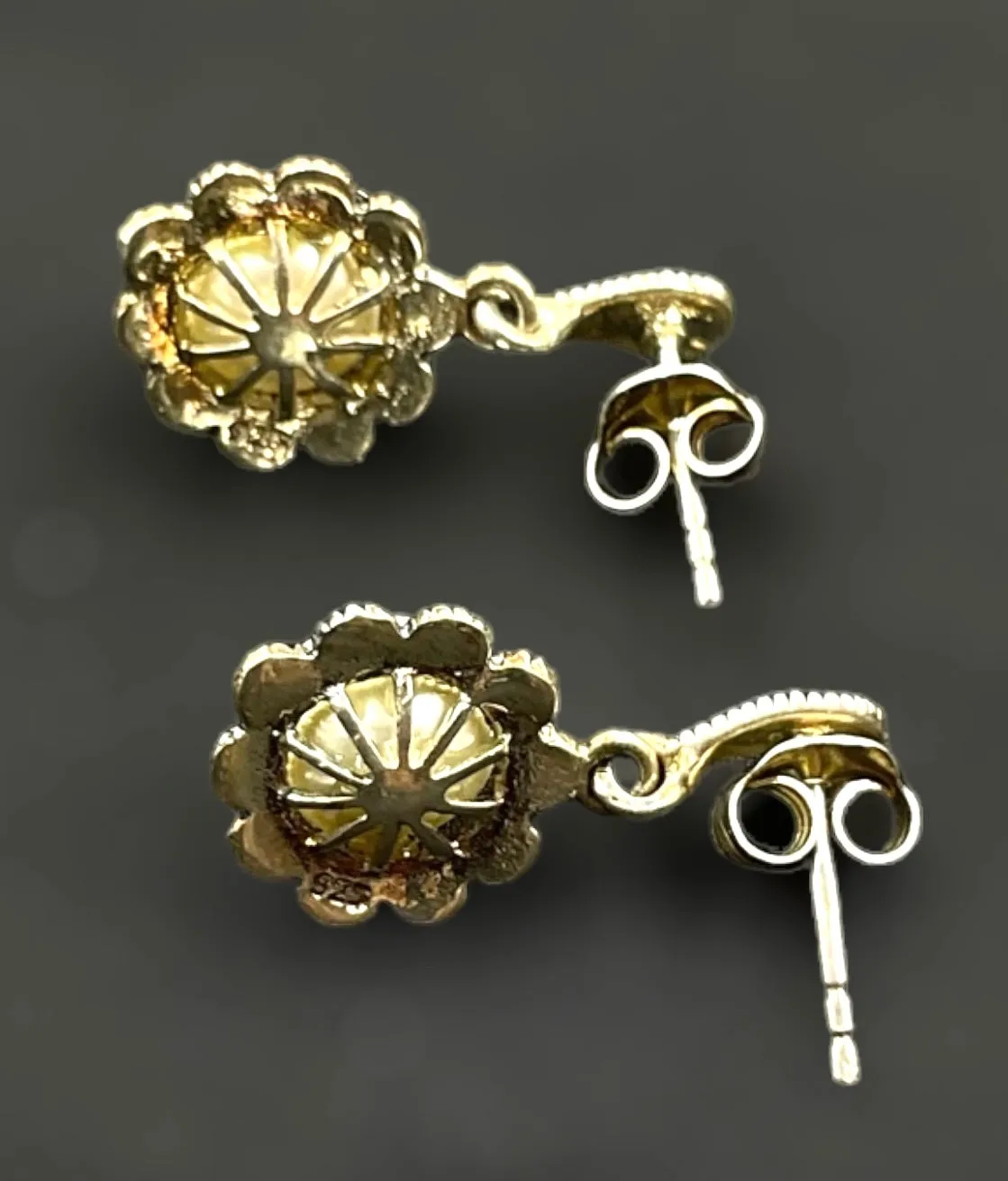 The Bloom Silver Marcasite Cocktail Earrings